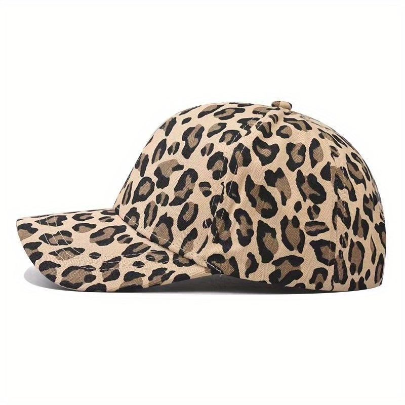 1 gorra de béisbol de pana con estampado de leopardo, de color liso, transpirable, para otoño e invierno_voghion.com