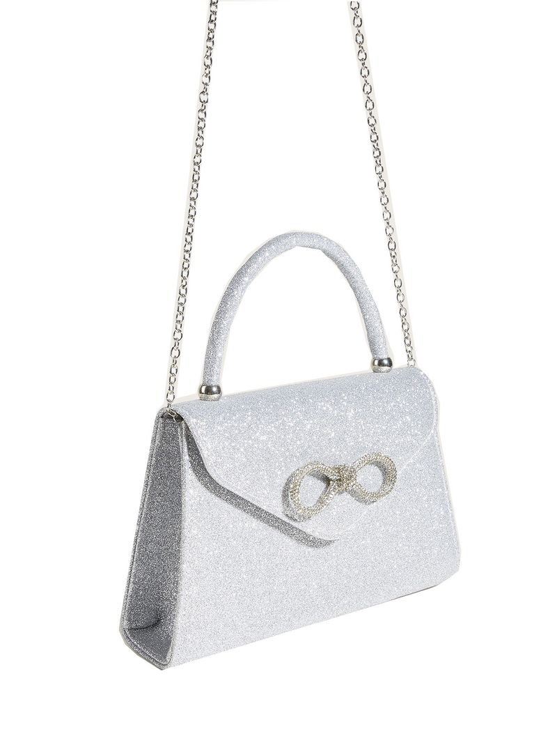 Damentaschen Abendtasche Damenkette Messenger Bag Silber Schultertasche Advanced Bow Handtasche_voghion.com