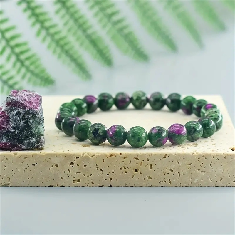 Roter Jade Naturstein für Männer und Frauen Unisex handgefertigte Perlen Armband Sommer neuen Stil_voghion.com