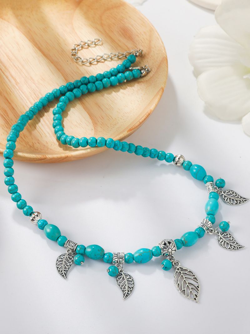 Bohemian Ethnic Wind Turquoise Necklace Female_voghion.com