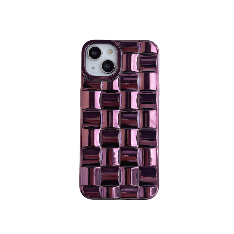 Mobile phone case square woven pattern suitable for iPhone14promax mobile phone case Apple 13/11 electroplating Samsung s22 soft_voghion.com