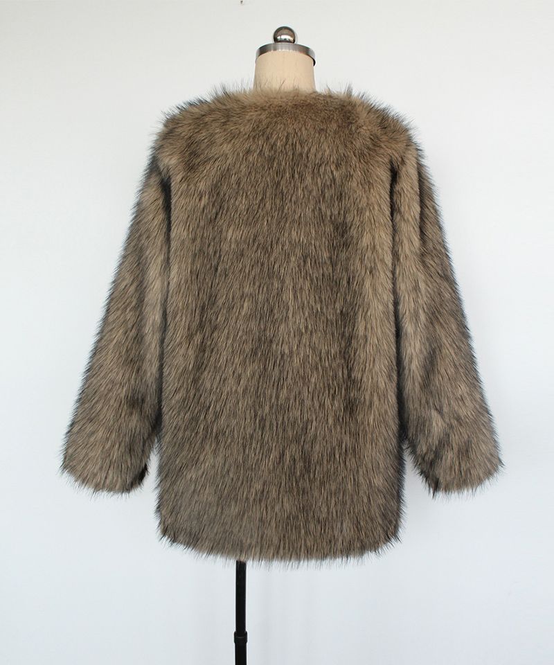 Women's Faux Fur Coat Winter Warm Fluffy Cardigan Jacket Oversized Outerwear For Casual & Office_voghion.com