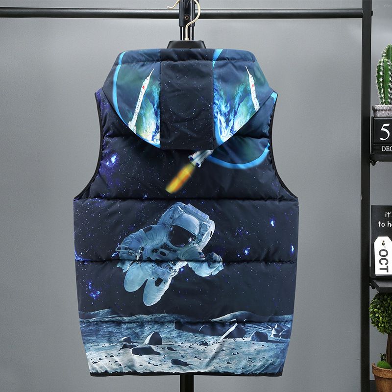 Men's Clothing Vest Men's Autumn And Winter Thickened Down Cotton Winter Waistcoat Jacket Youth Version Handsome Double-sided Vest Shoulder Vest_voghion.com