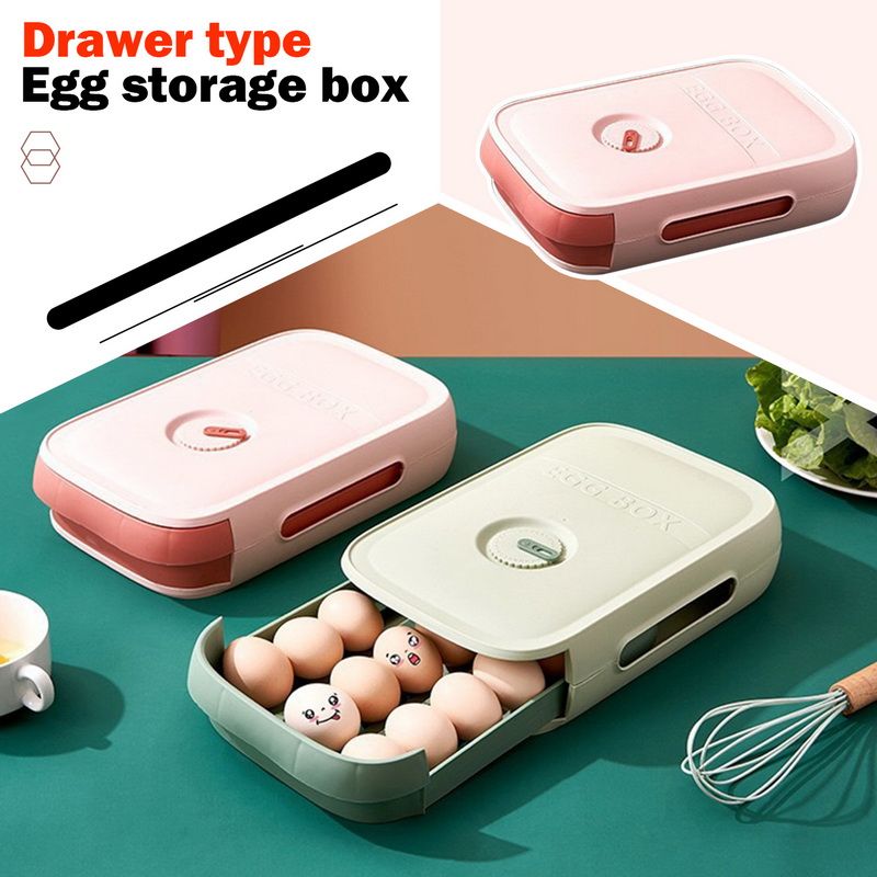 2 stücke Kühlschrank Ei Lagerung Box Küche Schublade Organizer Frisch Halten Eier Halter Haushalt Stapelbar Lebensmittel Container Fall Halter Für Küche_voghion.com