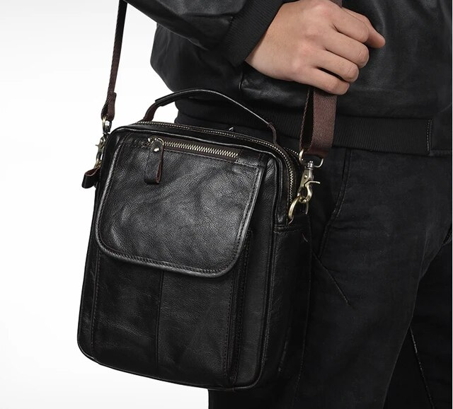 Borsa a spalla singola/a tracolla da uomo in vera pelle Borsa da uomo in pelle di vacchetta con strato superiore in pelle cerosa. Borsa pinepoxp_voghion.com