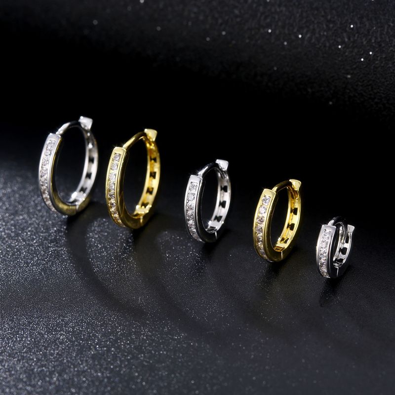 men's jewelry single row ear buckle zircon earrings large, medium and small all-match earrings in stock supply jewelry_voghion.com