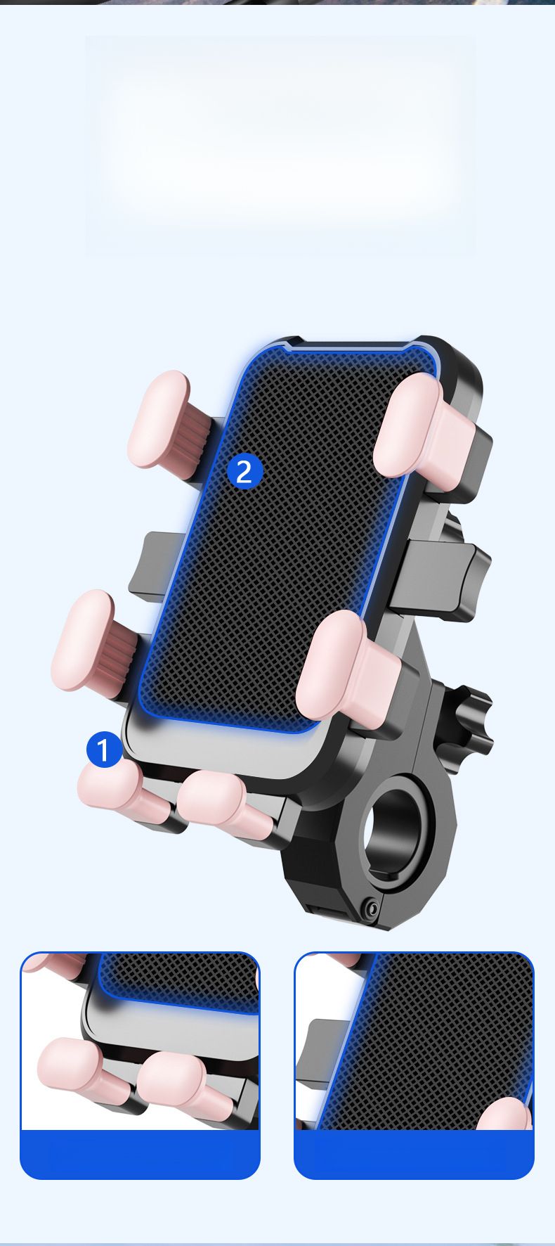 Electric Mountain Bike Gravity Shock Absorption Navigation Mount Cycling Phone Holder_voghion.com