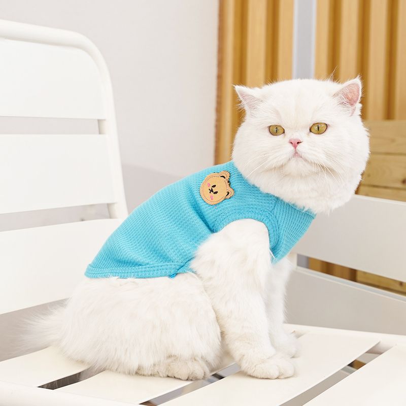 Haustierkleidung Waffelbär Sommerweste Teddy mittlere und kleine Hundekatze Hundekleidung Fabrik Großhandel_voghion.com