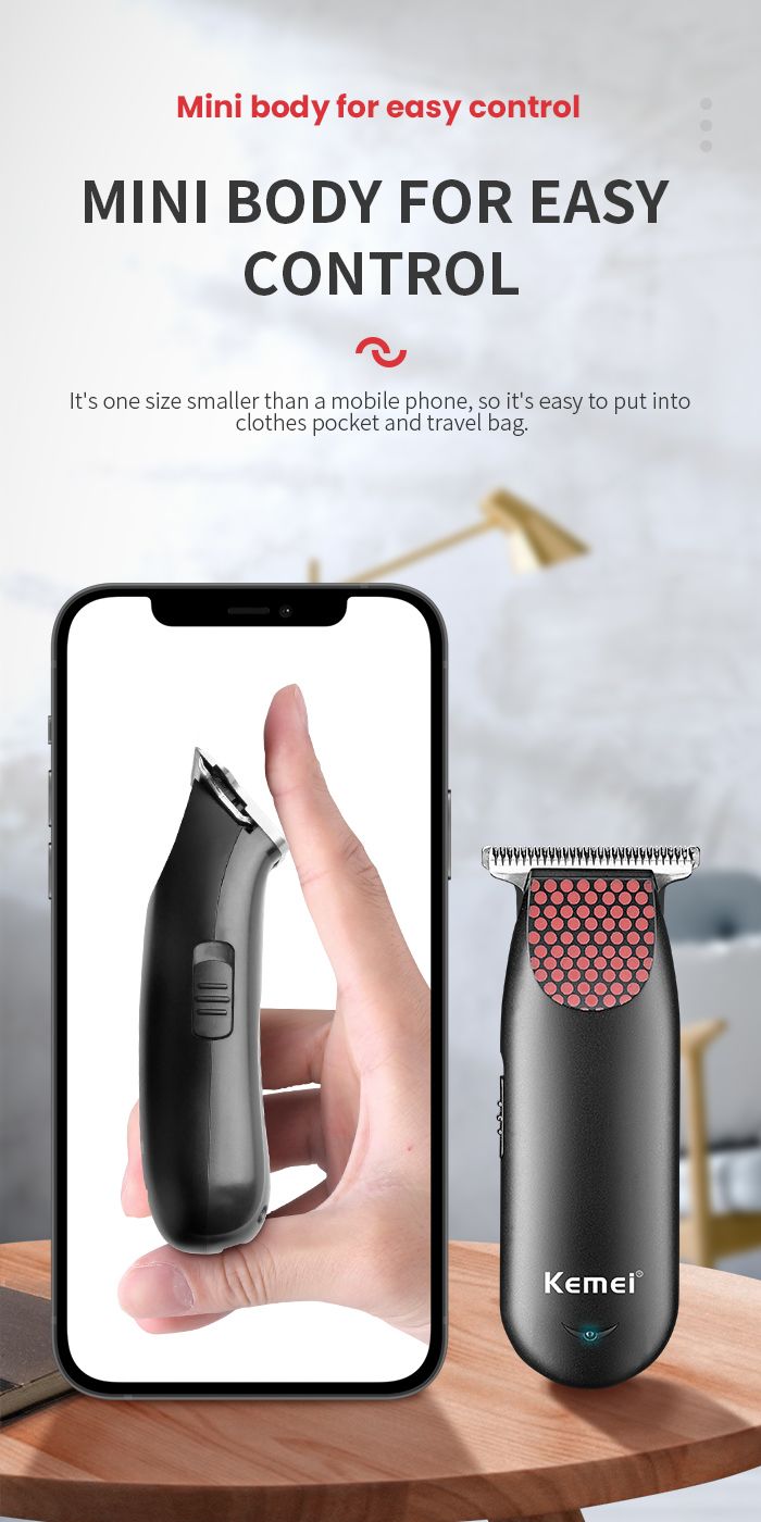 889 Tagliacapelli tascabile professionale senza fili, mini tagliacapelli elettrico compatto, piccolo kit portatile per la cura della barba._voghion.com