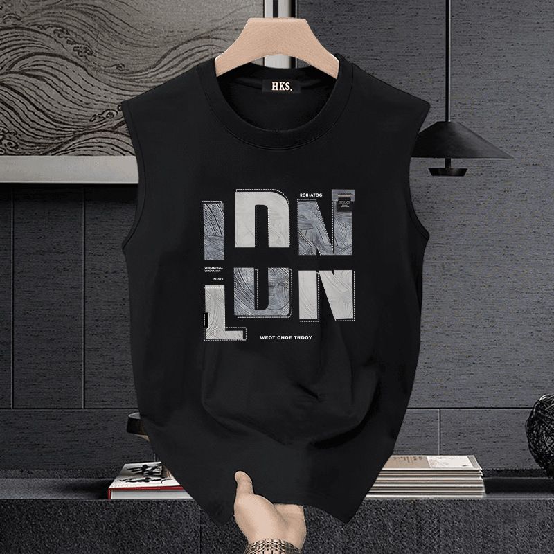 Herrkläder Basket Sport T-shirt Sommar Herr Ärmlös Väst Par Lös Modeväst Sweatshirt Bottoming Top_voghion.com