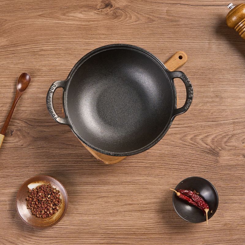 WANGYUANJI Yuanbao Pot 7.9", Cast Iron Stew Pot, Non-coated Non-stick Samll Pot For Making Soup, Cooking Porridge, Gas ,Induction, Small Saucepan, With Wire Balls_voghion.com