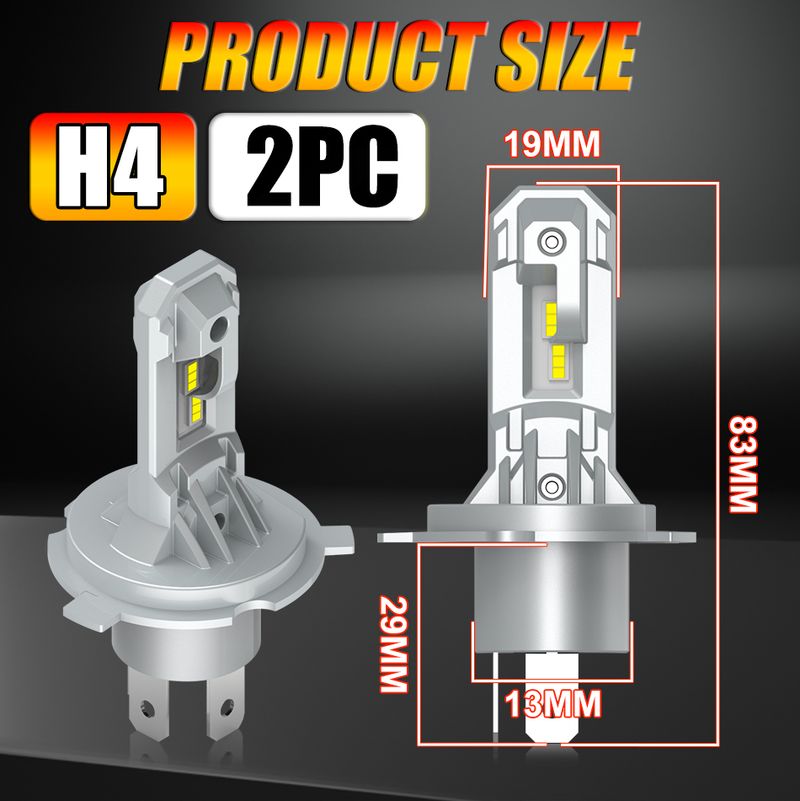 CARLitek Scheinwerferlampe H4 Moto 6000K Weiß Fernlicht Abblendlicht Autolampen Autolichter 12V H7 LED 1:1 Halogen Minigröße_voghion.com