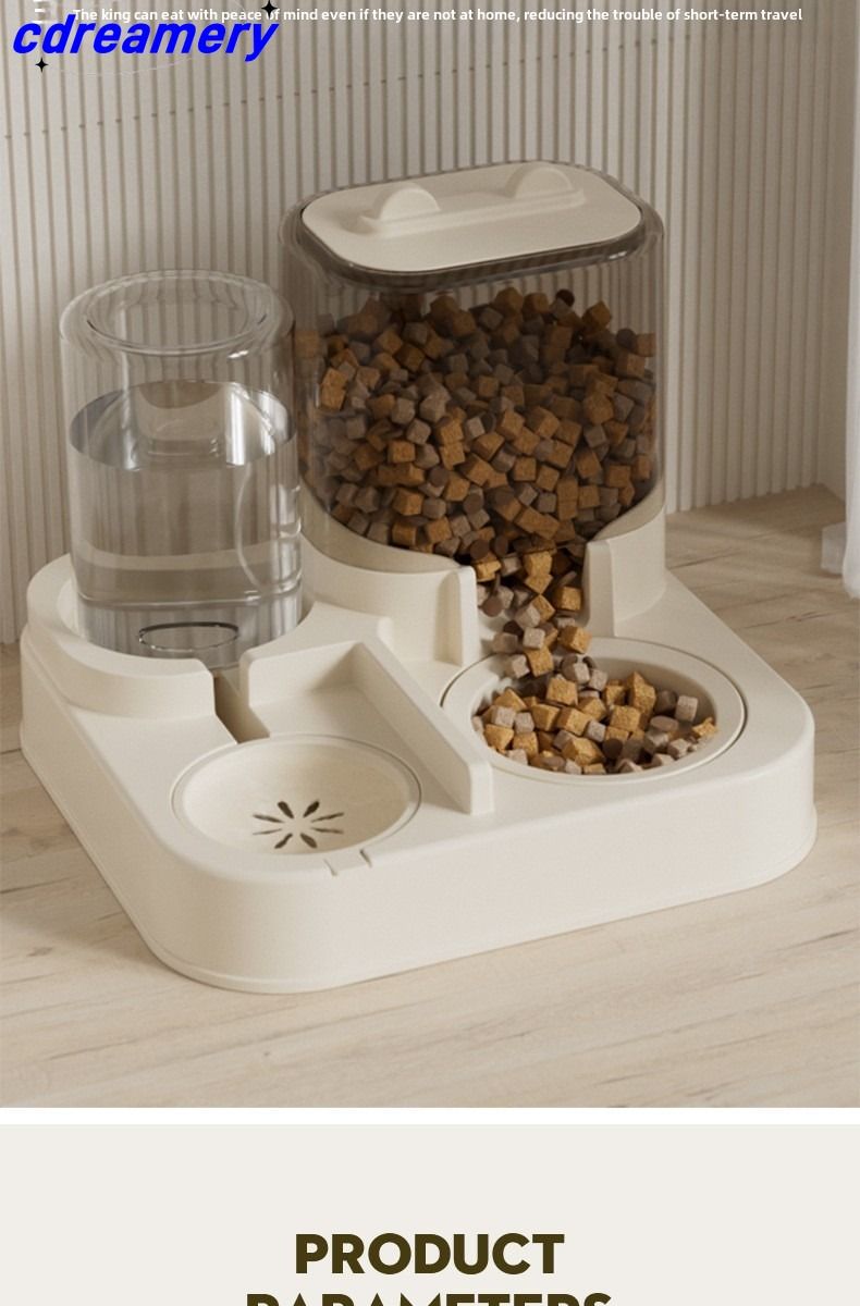 Cat Automatic Feeder, Cat And Dog Feeding And Water Fountain Water Dispenser, Cat Water Supply, Food Storage And Distribution Device_voghion.com