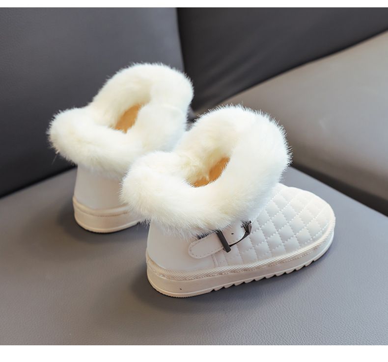 2024 Herbst/Winter Neue Leder Kinder Schnee Wasserdicht, Anti-rutsch, dick für Jungen und Mädchen Kurze Stiefel Baby Baumwolle_voghion.com
