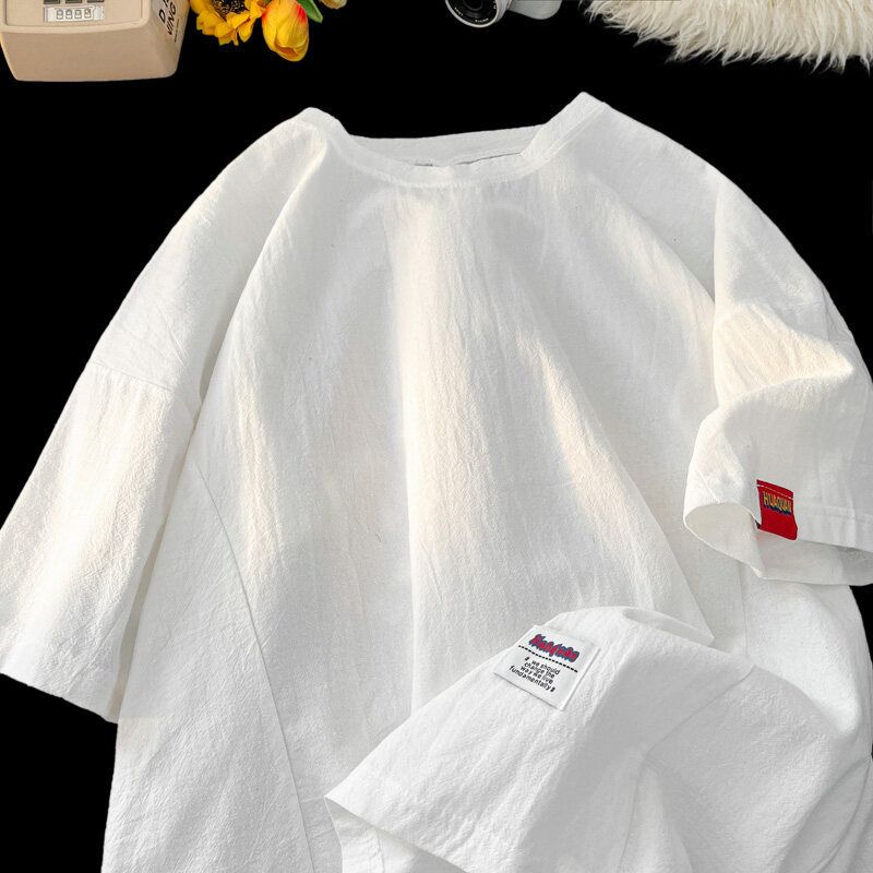 2025 Summer Clothing New Three-Dimensional Cutting Splicing Loose Cotton And Linen Short Five Quarter Sleeved Casual_voghion.com