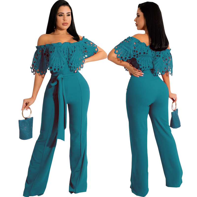 Europeisk och amerikansk sexig fashionabel enfärgad jumpsuit med tubtopp_voghion.com