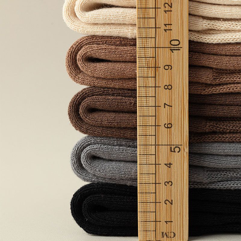Nouvelles chaussettes d'automne et d'hiver pour hommes, chaussettes décontractées de couleur unie pour hommes, chaussettes en éponge, fond en serviette, chaussettes mi-tubes épaisses et polyvalentes_voghion.com