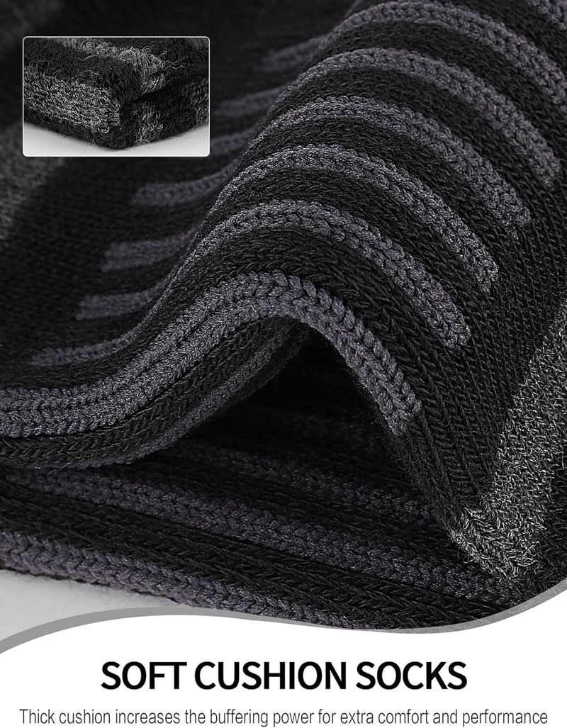 Athletic Quarter Socks With Cushion Running Ankle Socks For Men Women 6 Pairs_voghion.com