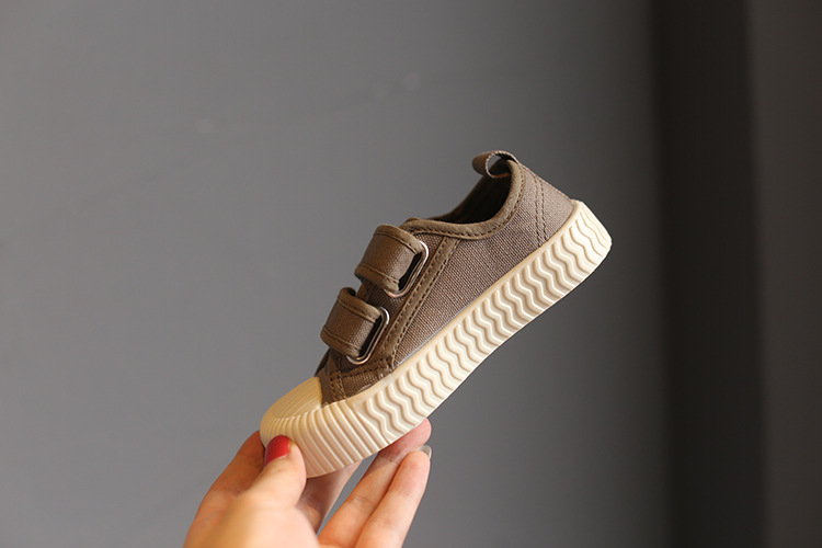 Kinder schuhe Candy farbe low top kinder leinwand schuhe Klett_voghion.com