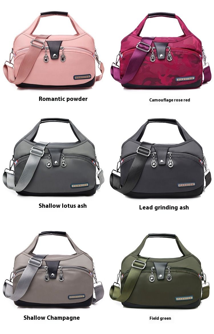 Modern och lätt Oxfordtyg Koreansk version Dam Casual Stor Kapacitet Vattentät Rese Shopping Handhållen Axelväska Crossbody_voghion.com