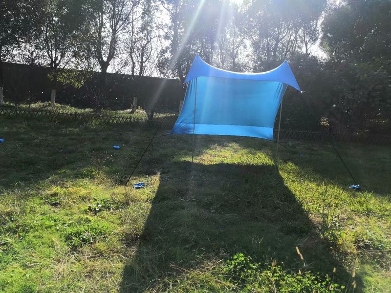 Portable Beach Sun Shade Canopy UPF 50+ Outdoor Shelter For Camping Fishing Lightweight Lycra Fabric Easy Setup Windproof Includes Carry Bag Stakes_voghion.com