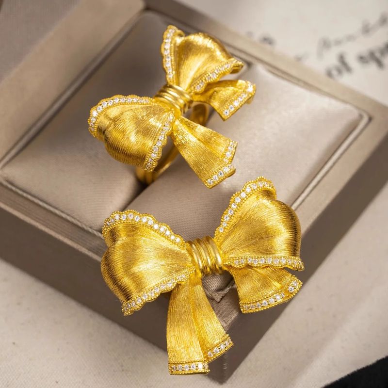 High-Value Bowknot Light Luxury Ring For Women, Elegant Versatile Temperament Index Finger Ring, High-End Jewelry_voghion.com