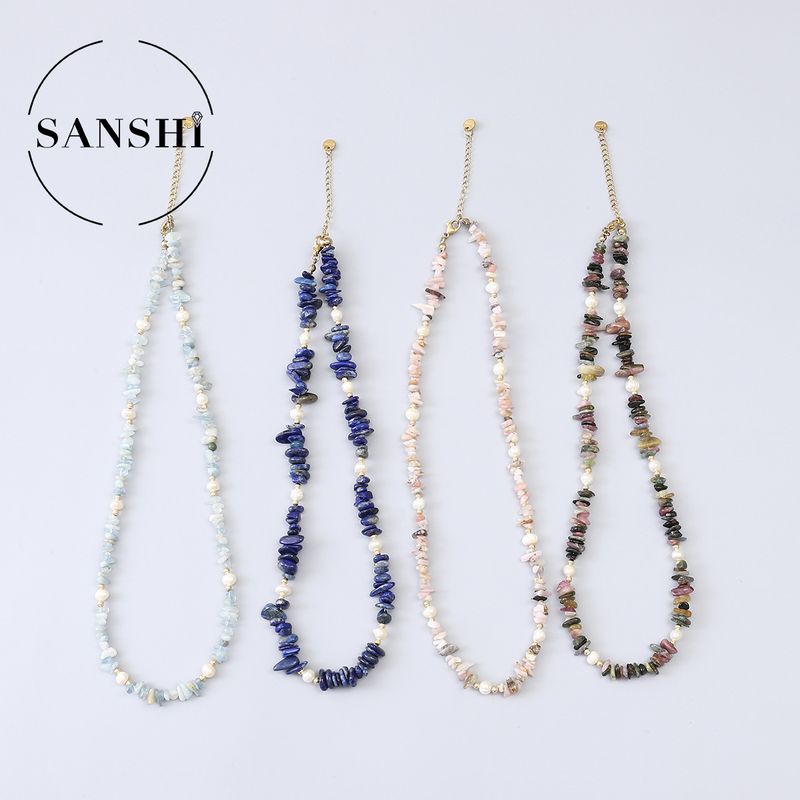 Joyas para mujer, accesorios de joyería con piedras preciosas naturales, grava, cuentas para pulseras, piedra desmagnetizante, tira de desgaste perforada, grava_voghion.com
