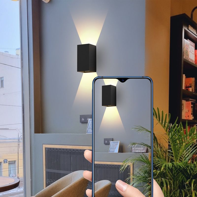 Glitzerlife LED Wandleuchte Schwarz Innen Wandlampe - 2ER Außenwandleuchten Wandbeleuchtung 5W Außenlampe Up Down Wandstrahler IP65 Außenleuchte 3000K Warmweiß_voghion.com