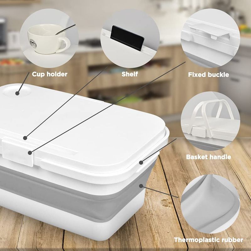 Foldable Picnic Basket With Lid - Portable Outdoor Camping Storage & Gift_voghion.com