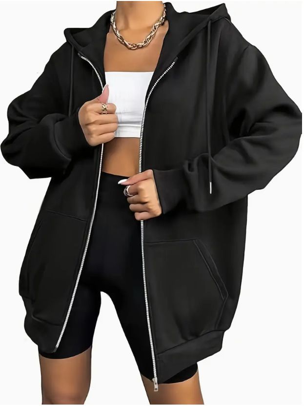 Nuova felpa con cappuccio e cerniera a maniche lunghe, versatile, alla moda e spessa - 5046_voghion.com