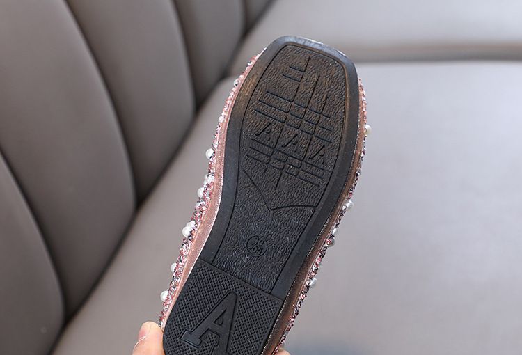 Scarpe da spettacolo per mamma e bambini Scarpe da principessa con paillettes Versione coreana Scarpe da bambina con cristalli Fondo morbido_voghion.com