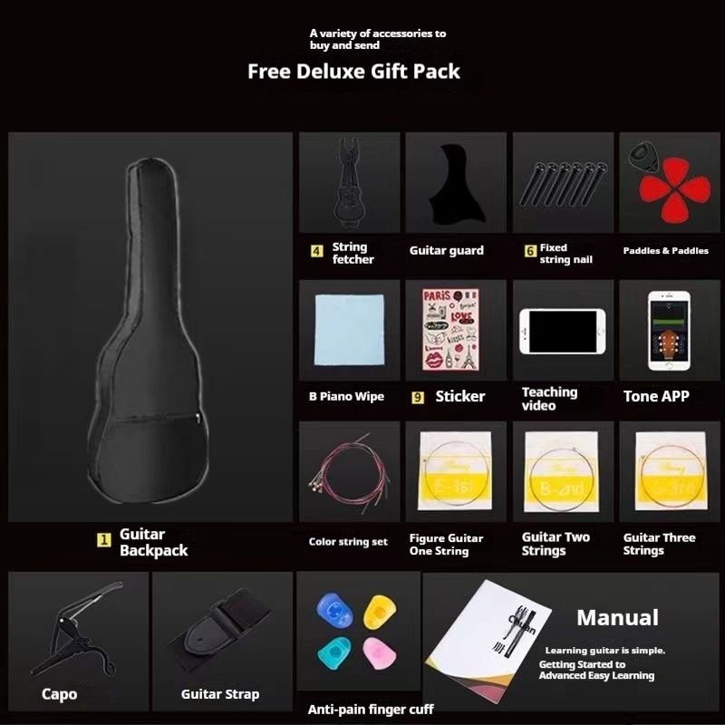 41 Single Board Beginners, 40 Folk Men And Women, 38 Inch Guitar Adults, Beginner's Instrument For Beginners_voghion.com