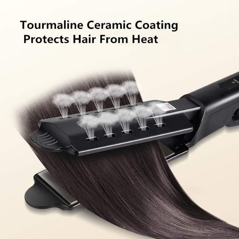 Dampfglätter mit Clip für glattes Haar, Mais-Clip-Spray, Haarpflege, Lockenstab mit negativen Ionen, gerader Lockenstab, doppelter Zweck_voghion.com