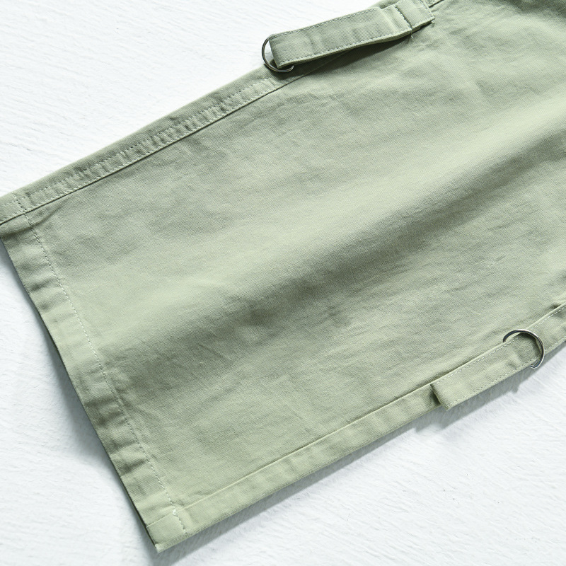 Sieviešu apģērbi Retro franču brīvs, taisns sieviešu kombinezons ar daudzām kabatām_voghion.com