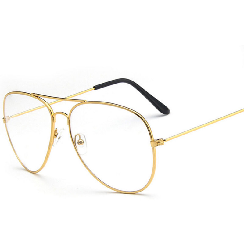 Zhuoxinder Unisex Retro Big Round Metal Frame Clear Lens Glasses Eyeglasses Spectacles-1_voghion.com