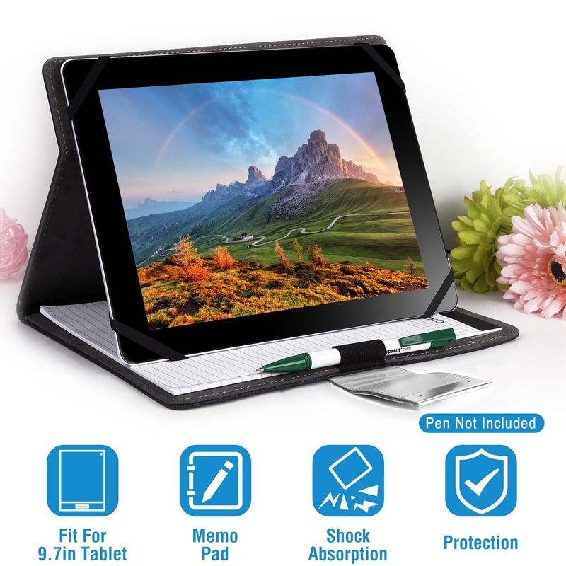 Tablet PC Protector Organizer Case For 9.7in Tablets Business Tablet Portfolio With Notepad Paper_voghion.com