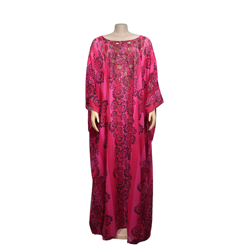 Vêtements pour femmes robe robe en mousseline de soie diamant chaud et perles de canon avec jupe intérieure élastique source prêt stock_voghion.com