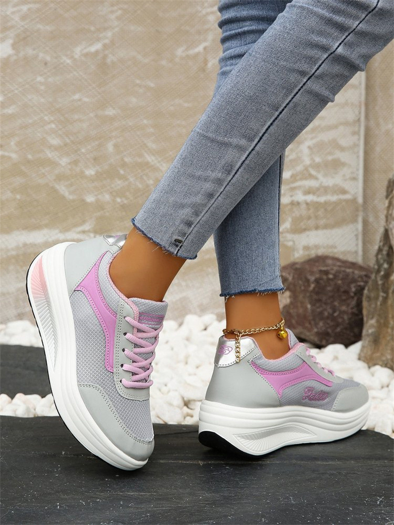 Chaussures transfrontalières pour femmes, commerce extérieur, printemps 2024, chaussures de sport à semelles épaisses, chaussures à bascule, chaussures de fitness, chaussures à plateforme_voghion.com