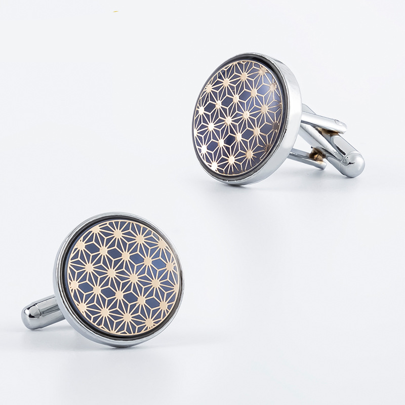 Nuovi accessori con motivo circolare in argento elettroplaccato, gemelli in smalto con rivestimento antigoccia, gemelli da camicia classici francesi da uomo, regali per le feste_voghion.com