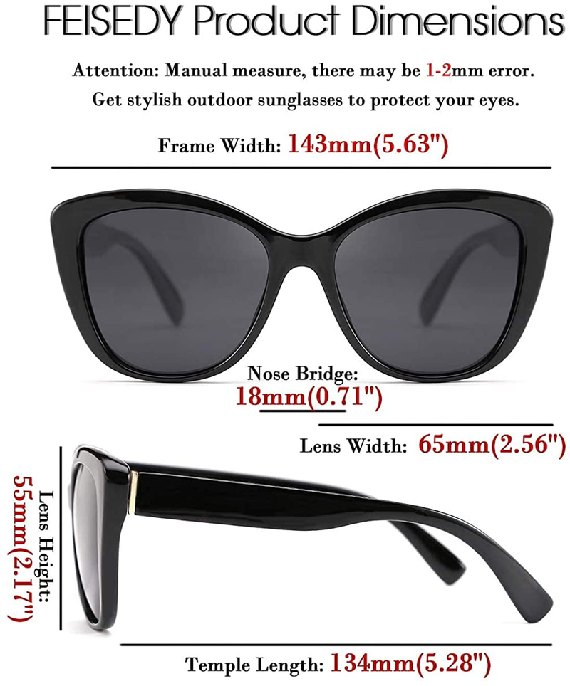 FEISEDY Polarisierte Vintage-Sonnenbrille American Square Jackie O Cat Eye Sonnenbrille B2451_voghion.com