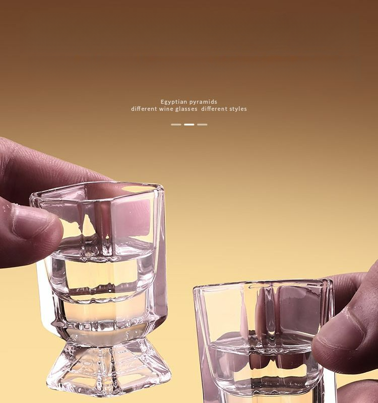 White Pyramid Thickened Divider Set Household Large Capacity One-Cup Special Small Wine Cup_voghion.com