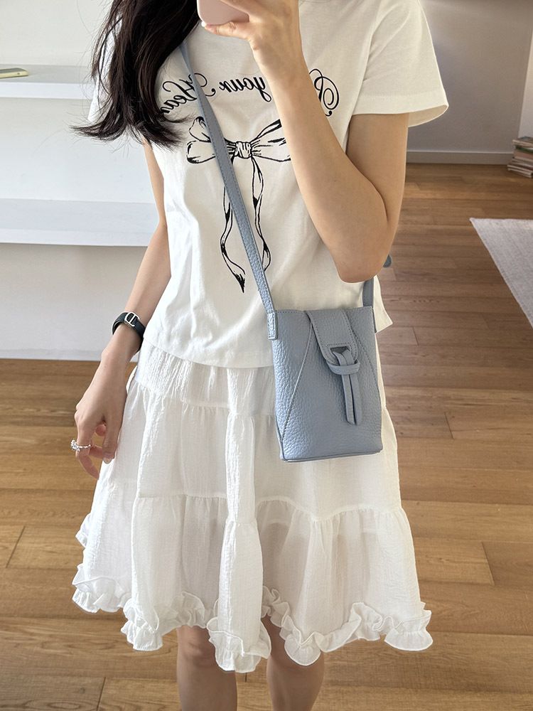Mobile phone women's crossbody 2024 new and lightweight mini bucket bag, commuting, shopping, daily vertical small bag_voghion.com