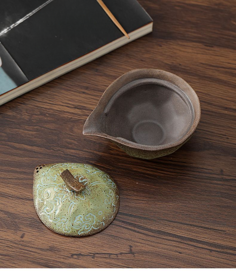 Lao Yan Handmade Firewood Fired Coarse Pottery Quick Japanese Style Single Household One Pot Kung Fu Set Tea Cup_voghion.com