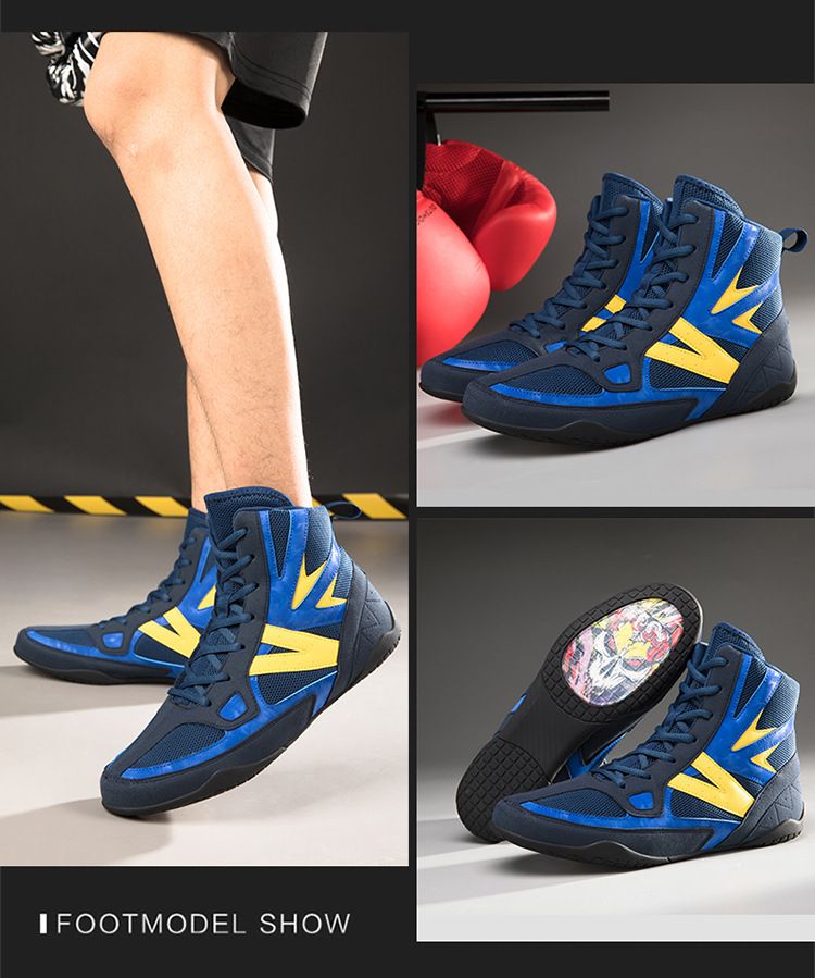 Boxe professionnelle pour hommes, combat à cylindre haut, compétitions d'arts martiaux, chaussures Sanda d'entraînement de lutte, Taekwondo,_voghion.com