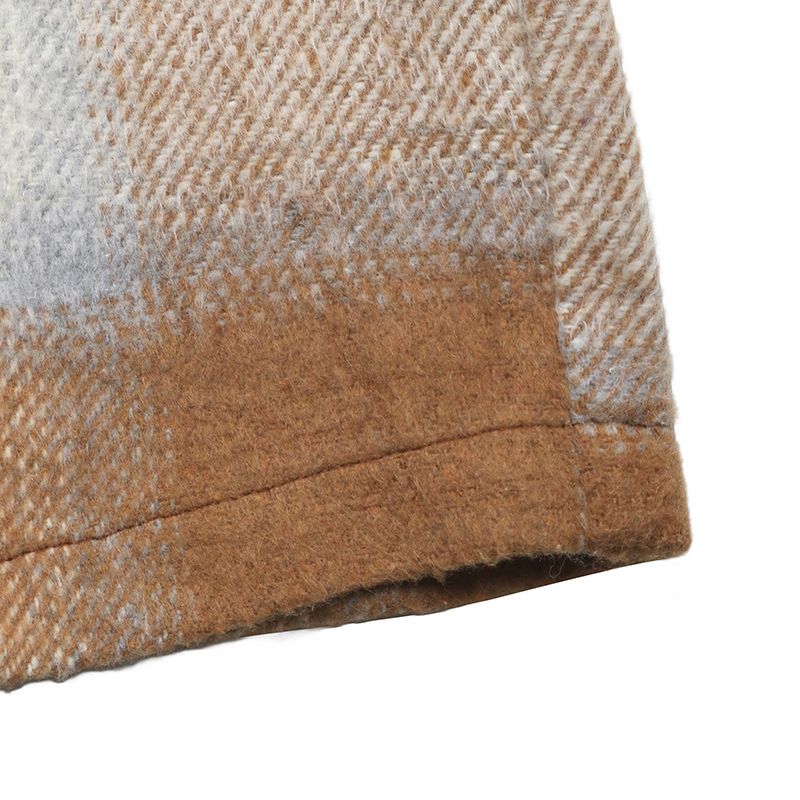 2025 New Cross-border Casual Retro Style Medium And Long Double-breasted Suit Collar Polished Plaid Jacket_voghion.com