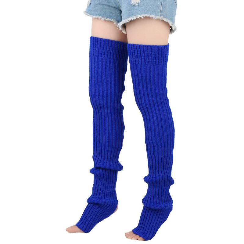 Unisex Verlängerte Woll-Beinstulpen (80 cm) Damen-Florsocken, gestrickte Woll-Beinstulpen, Ballett-Yoga-Fußwärmer_voghion.com