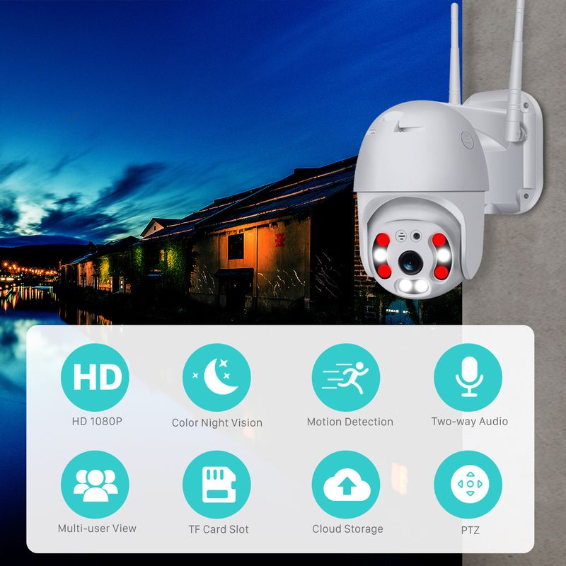 V380 Surveillance HD Night Vision Network Wireless WiFi Mobile Remote Dome Camera Outdoor_voghion.com