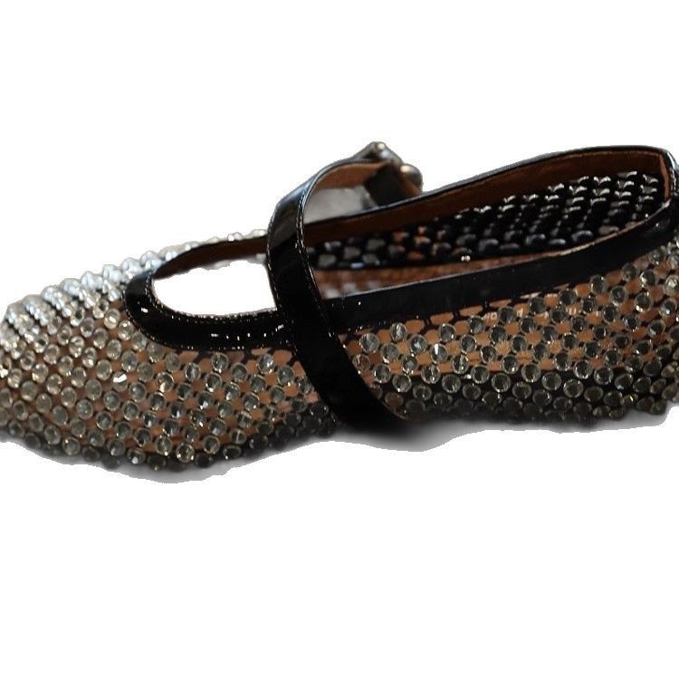 Scarpe Mary Jane con zeppa nascosta, traspiranti, con design a traforo e strass, nuove in stile estivo 2025, per donne minute_voghion.com