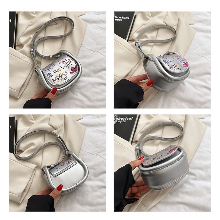 FOUR ONE Super süße Western Cartoon Graffiti kleine weibliche koreanische Version Student Crossbody Mini PU Tasche_voghion.com