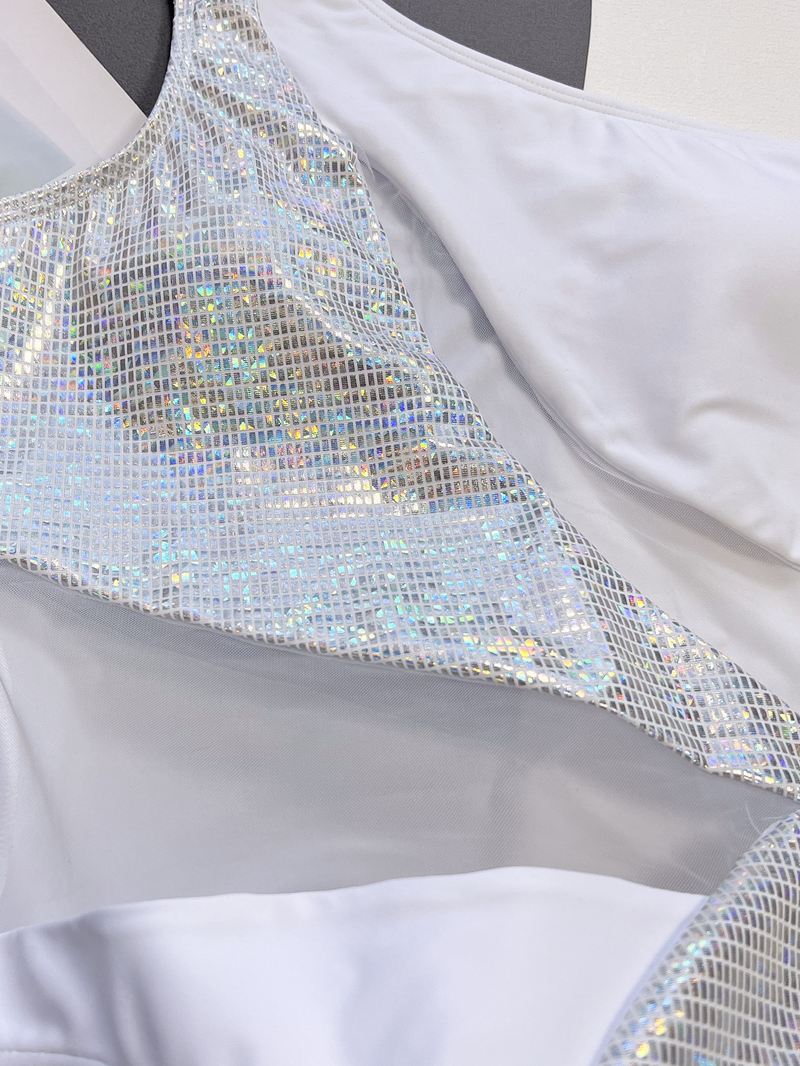 Maillot de bain une pièce pour femme, bikini une pièce à coutures en maille_voghion.com